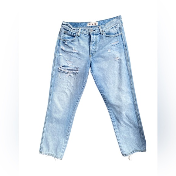 AMO TOMBOY VINTAGE DESTROY LLIGHT DISTRESSED BLUE 28 - Picture 1 of 7